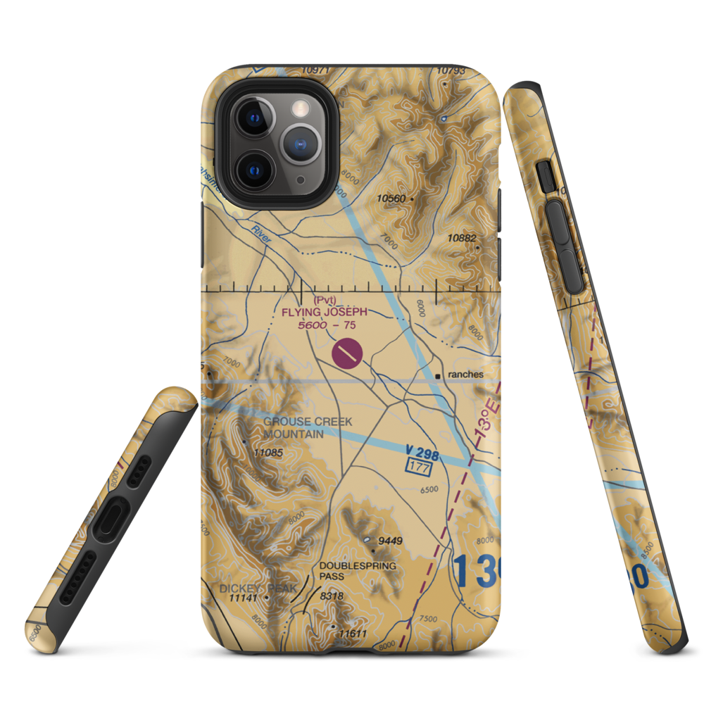 Flying Joseph Ranch Airport (0ID2) VFR Sectional  Tough iPhone Case iPhone 11 Pro Max model shown