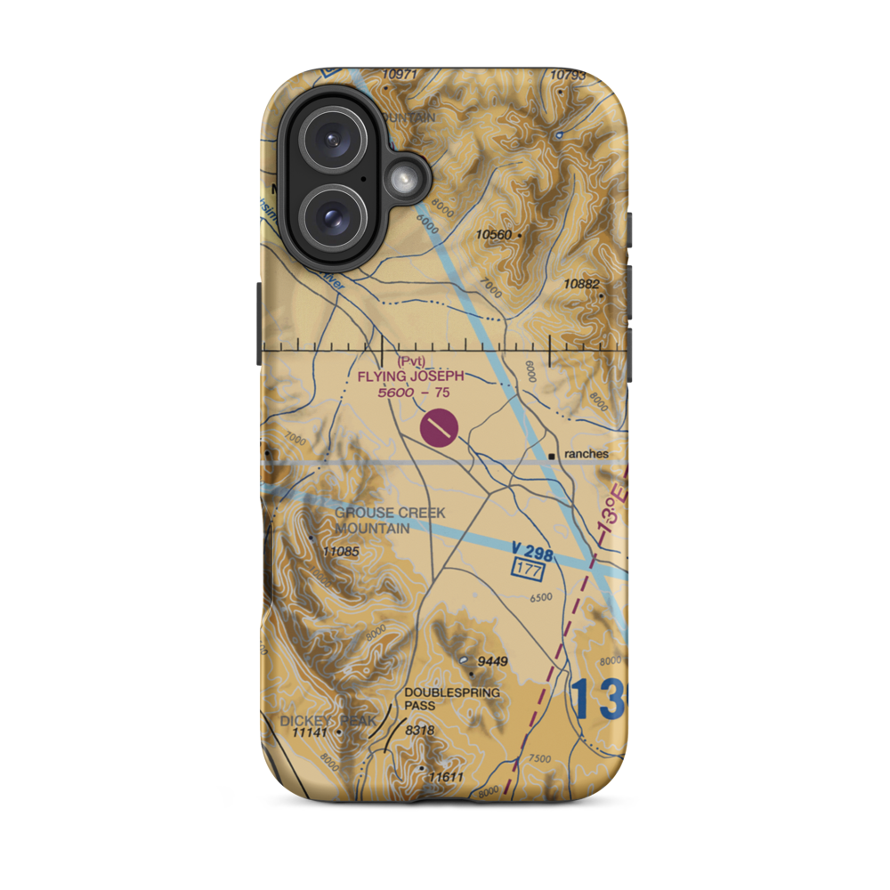 Flying Joseph Ranch Airport (0ID2) VFR Sectional  Tough iPhone Case iPhone 16 Plus model shown