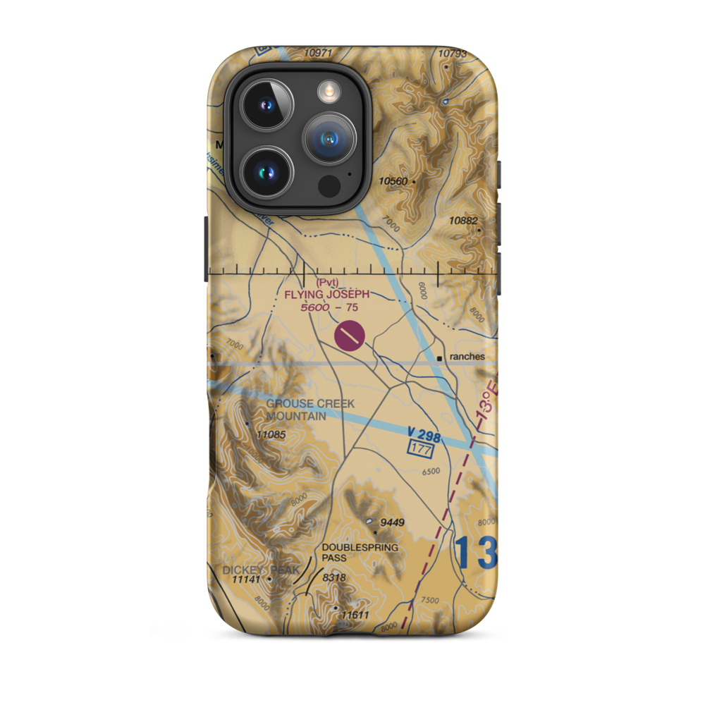 Flying Joseph Ranch Airport (0ID2) VFR Sectional  Tough iPhone Case iPhone 16 Pro Max model shown