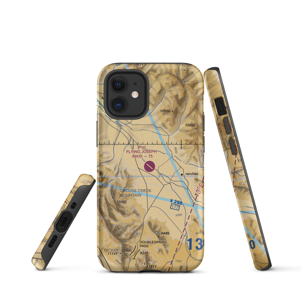 Flying Joseph Ranch Airport (0ID2) VFR Sectional  Tough iPhone Case iPhone 12 mini model shown