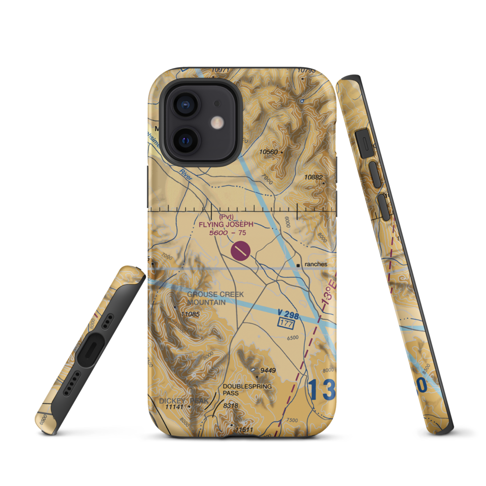 Flying Joseph Ranch Airport (0ID2) VFR Sectional  Tough iPhone Case iPhone 12 model shown