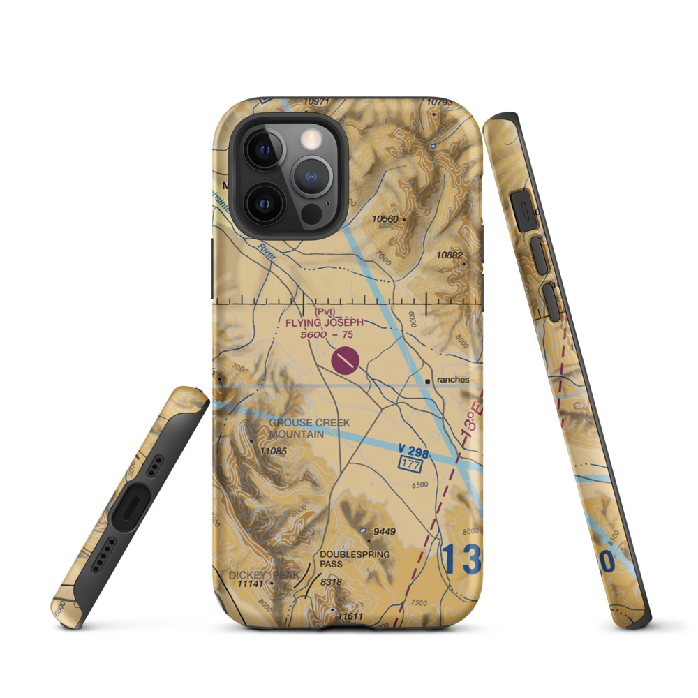 Flying Joseph Ranch Airport (0ID2) VFR Sectional  Tough iPhone Case iPhone 12 Pro model shown