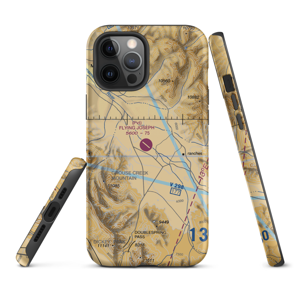 Flying Joseph Ranch Airport (0ID2) VFR Sectional  Tough iPhone Case iPhone 12 Pro Max model shown