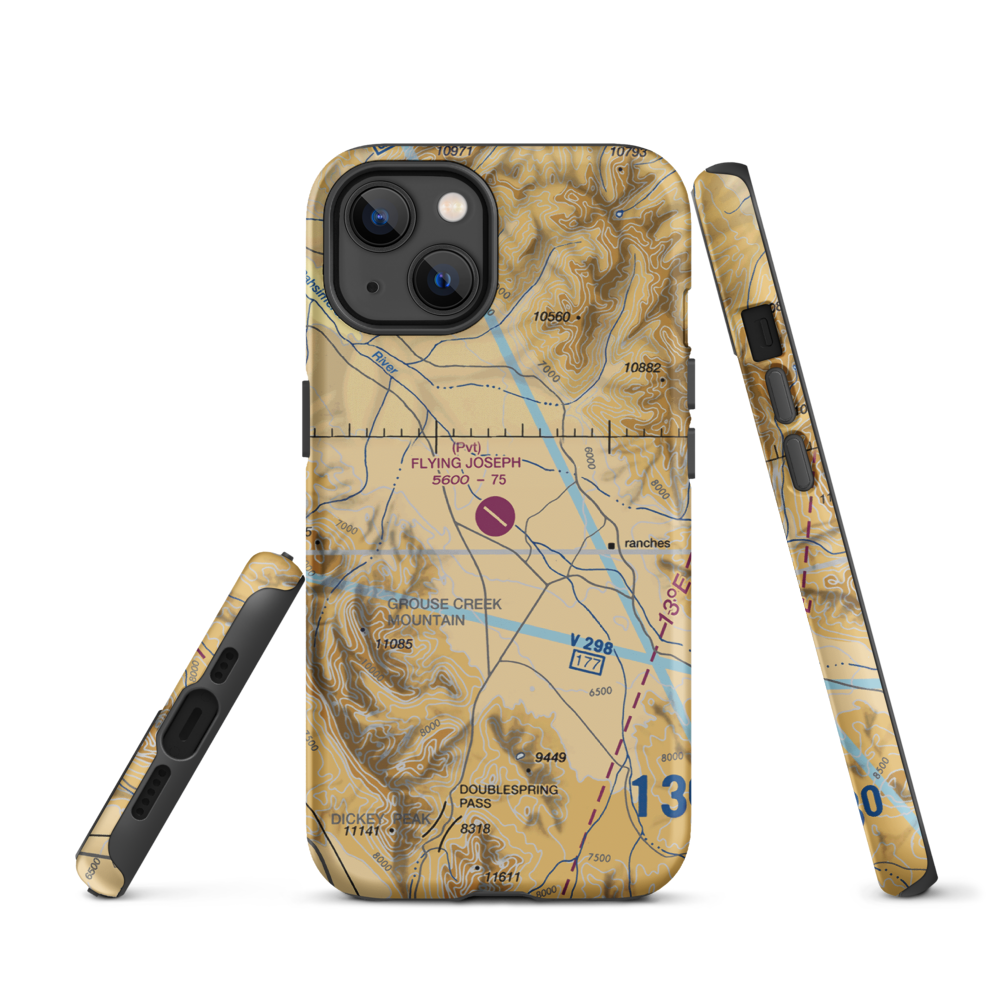 Flying Joseph Ranch Airport (0ID2) VFR Sectional  Tough iPhone Case iPhone 13 model shown
