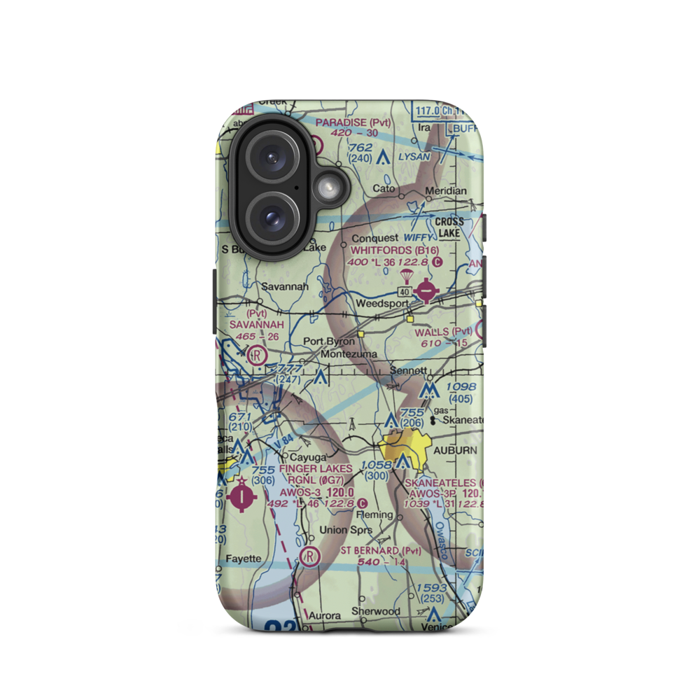 Flying K Airport (6NK8) VFR Sectional  Tough iPhone Case iPhone 16 model shown
