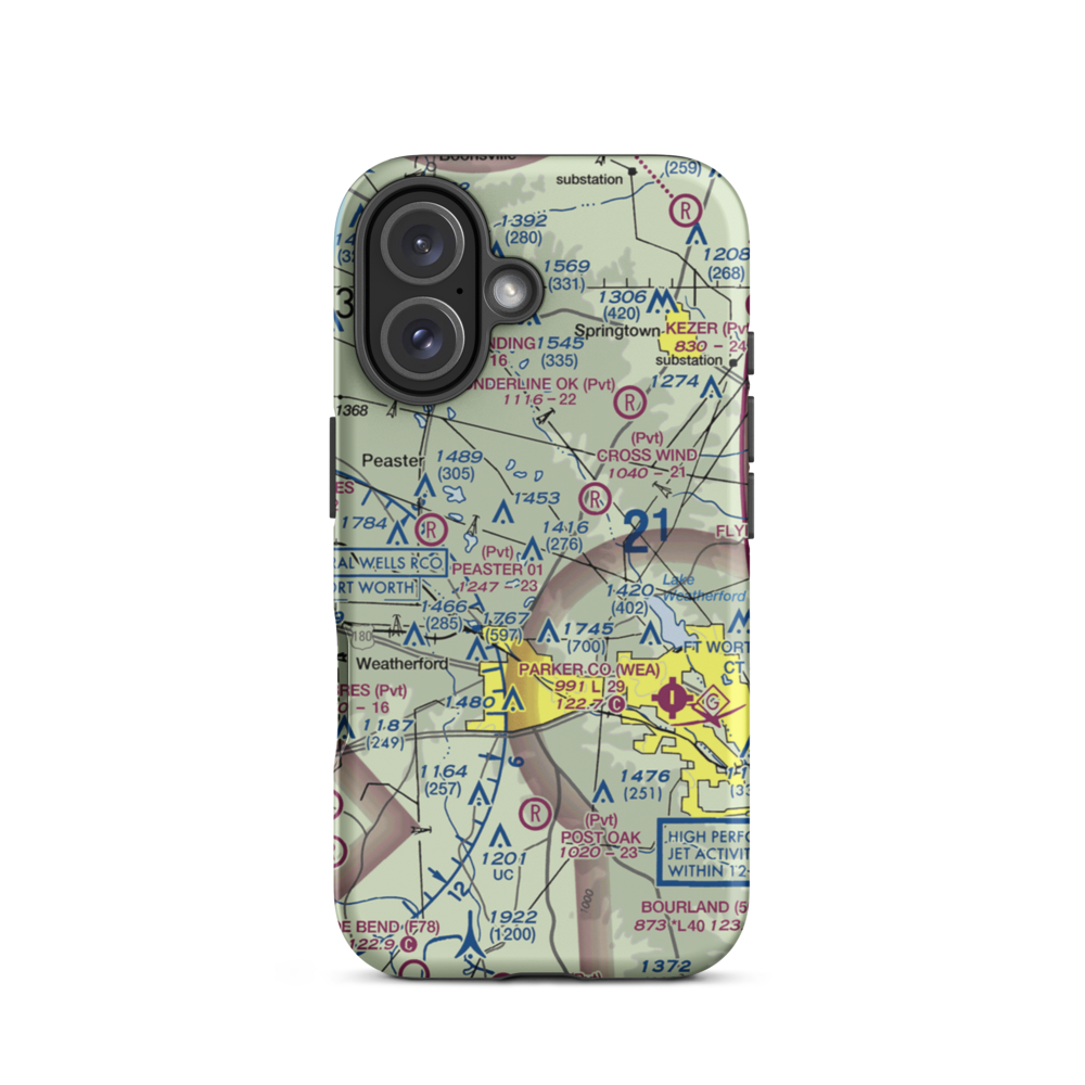 Flying K Airport (6TA7) VFR Sectional  Tough iPhone Case iPhone 16 model shown