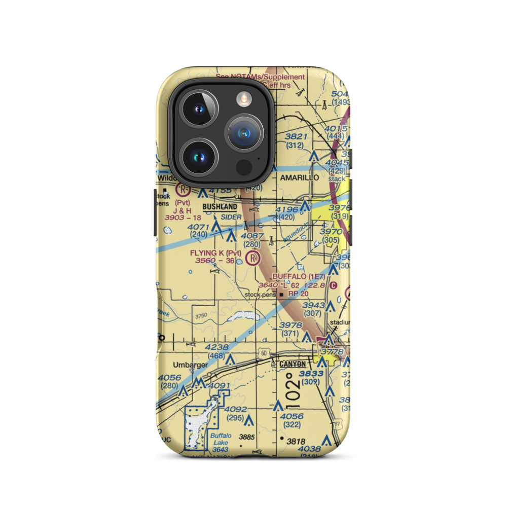 Flying K Airport (7TX8) VFR Sectional  Tough iPhone Case iPhone 16 Pro model shown
