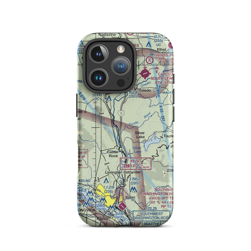 Flying K Ranch Airport (WA99) VFR Sectional  Tough iPhone Case iPhone 16 Pro model shown