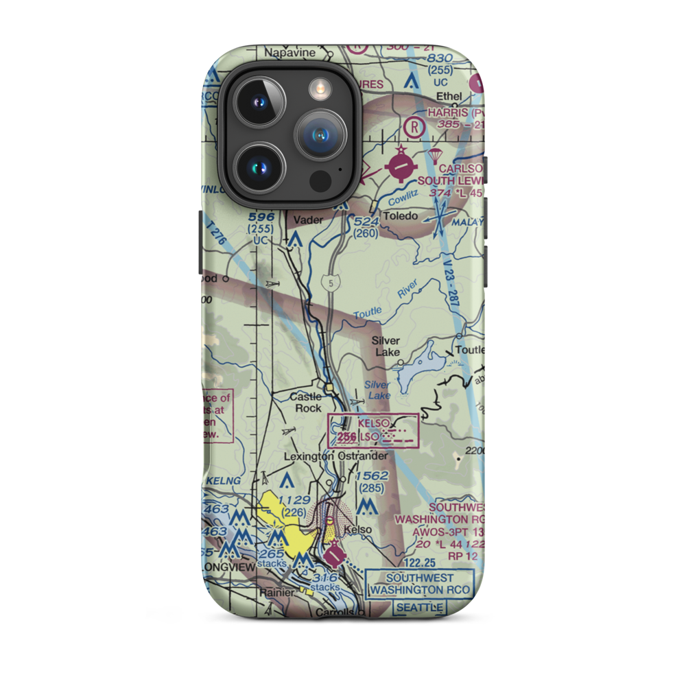 Flying K Ranch Airport (WA99) VFR Sectional  Tough iPhone Case iPhone 16 Pro Max model shown
