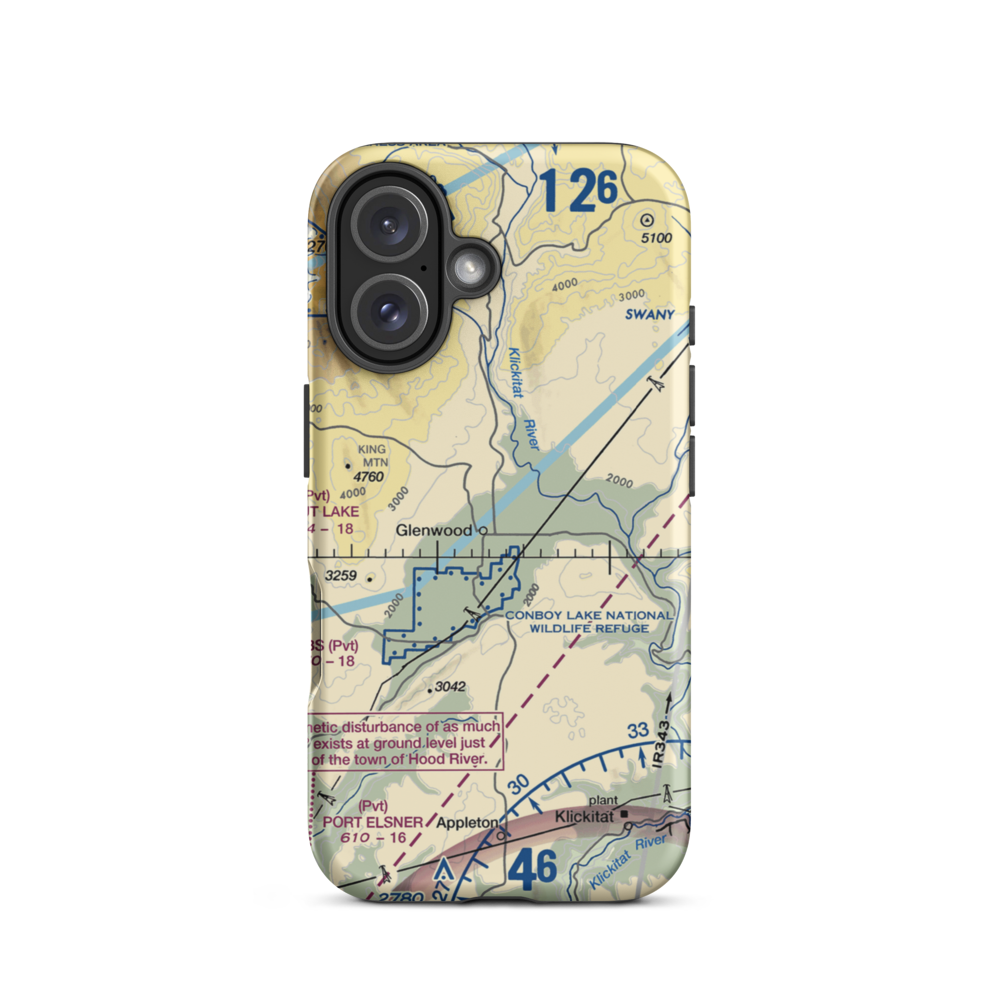Flying L Airport (10WA) VFR Sectional  Tough iPhone Case iPhone 16 model shown