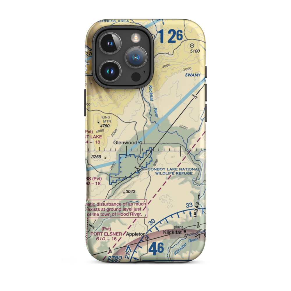 Flying L Airport (10WA) VFR Sectional  Tough iPhone Case iPhone 16 Pro Max model shown
