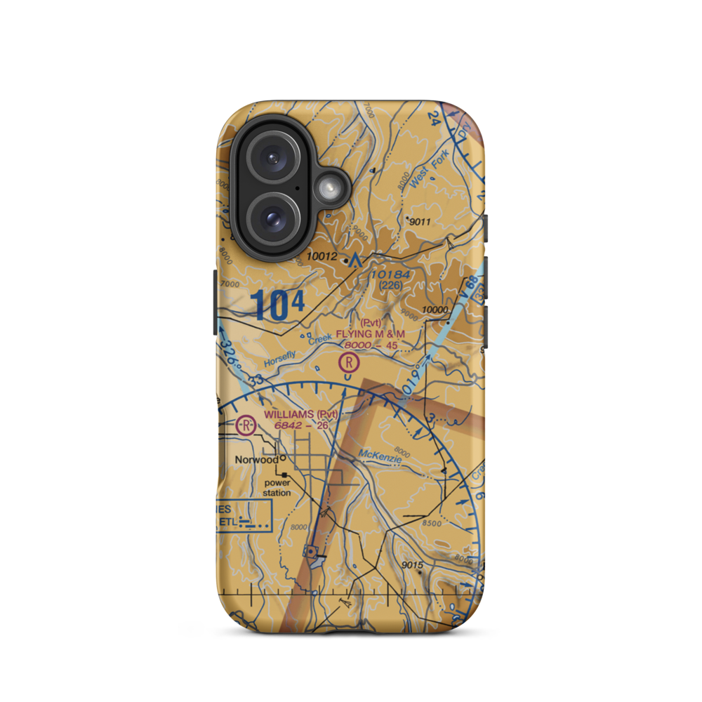 Flying M & M Ranch Airport (0CO6) VFR Sectional  Tough iPhone Case iPhone 16 model shown