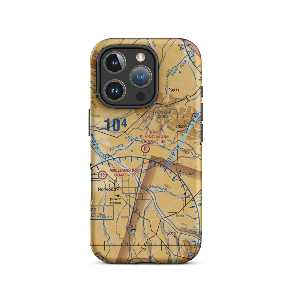 Flying M & M Ranch Airport (0CO6) VFR Sectional  Tough iPhone Case iPhone 16 Pro model shown
