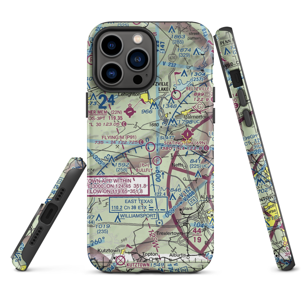Flying M Aerodrome (P91) VFR Sectional  Tough iPhone Case iPhone 13 Pro Max model shown
