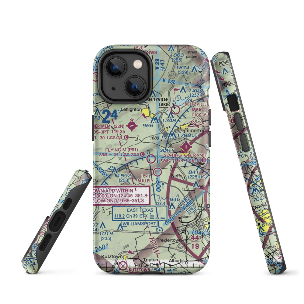 Flying M Aerodrome (P91) VFR Sectional  Tough iPhone Case iPhone 14 model shown