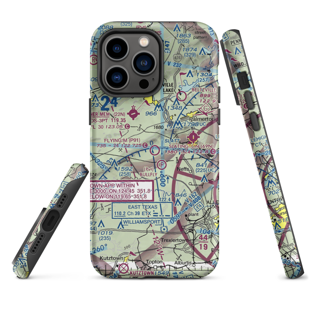 Flying M Aerodrome (P91) VFR Sectional  Tough iPhone Case iPhone 14 Pro Max model shown