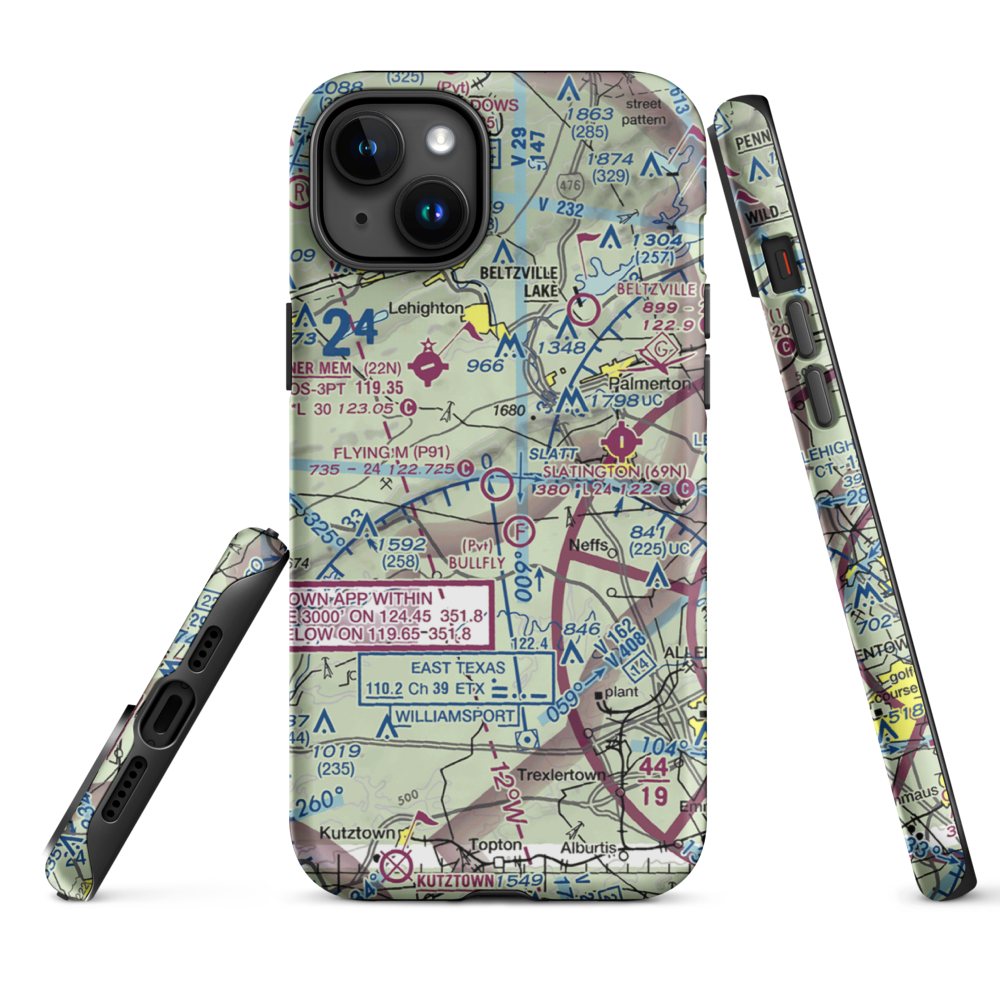 Flying M Aerodrome (P91) VFR Sectional  Tough iPhone Case iPhone 15 Plus model shown