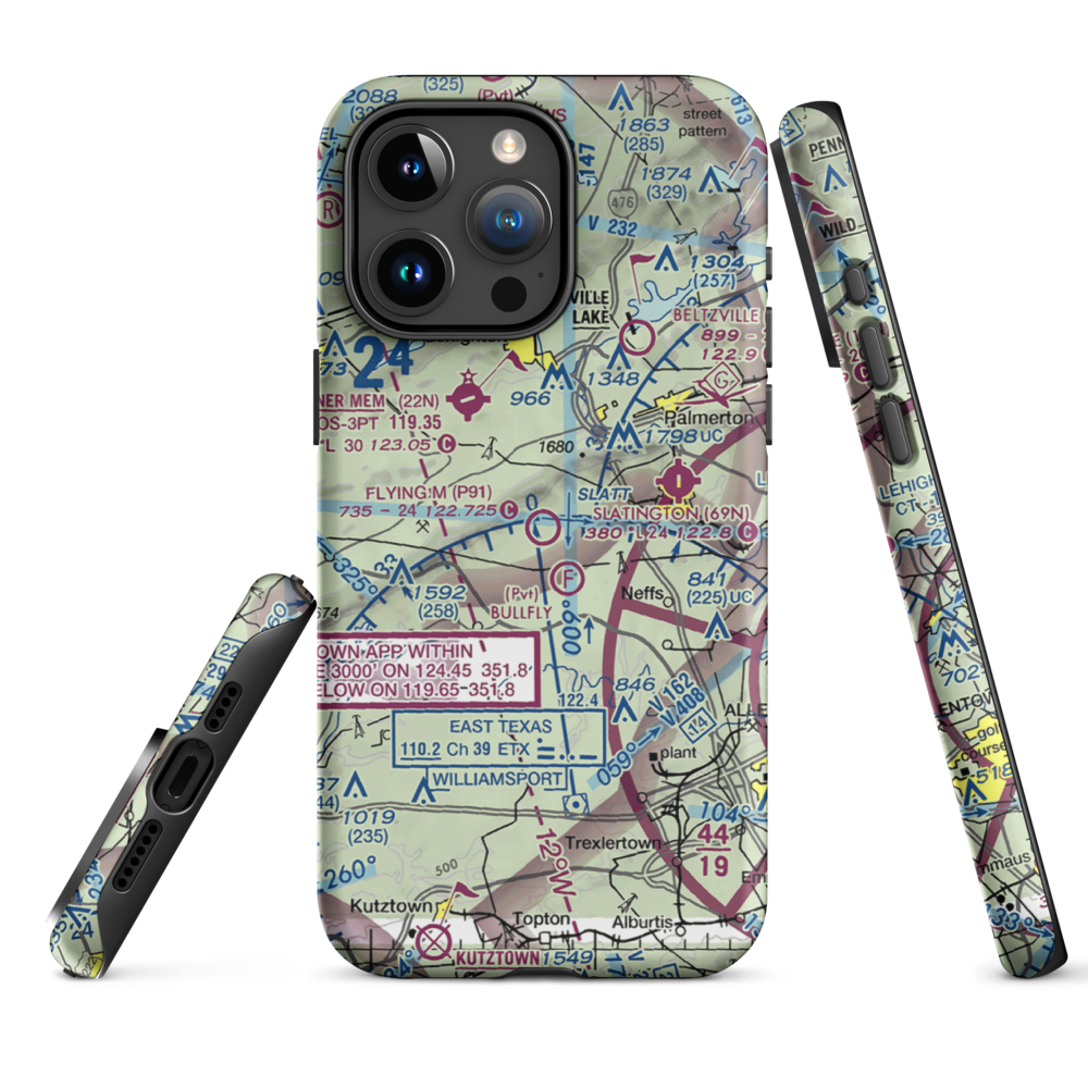 Flying M Aerodrome (P91) VFR Sectional  Tough iPhone Case iPhone 15 Pro Max model shown
