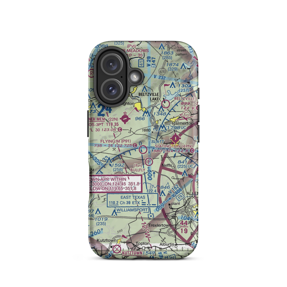 Flying M Aerodrome (P91) VFR Sectional  Tough iPhone Case iPhone 16 model shown