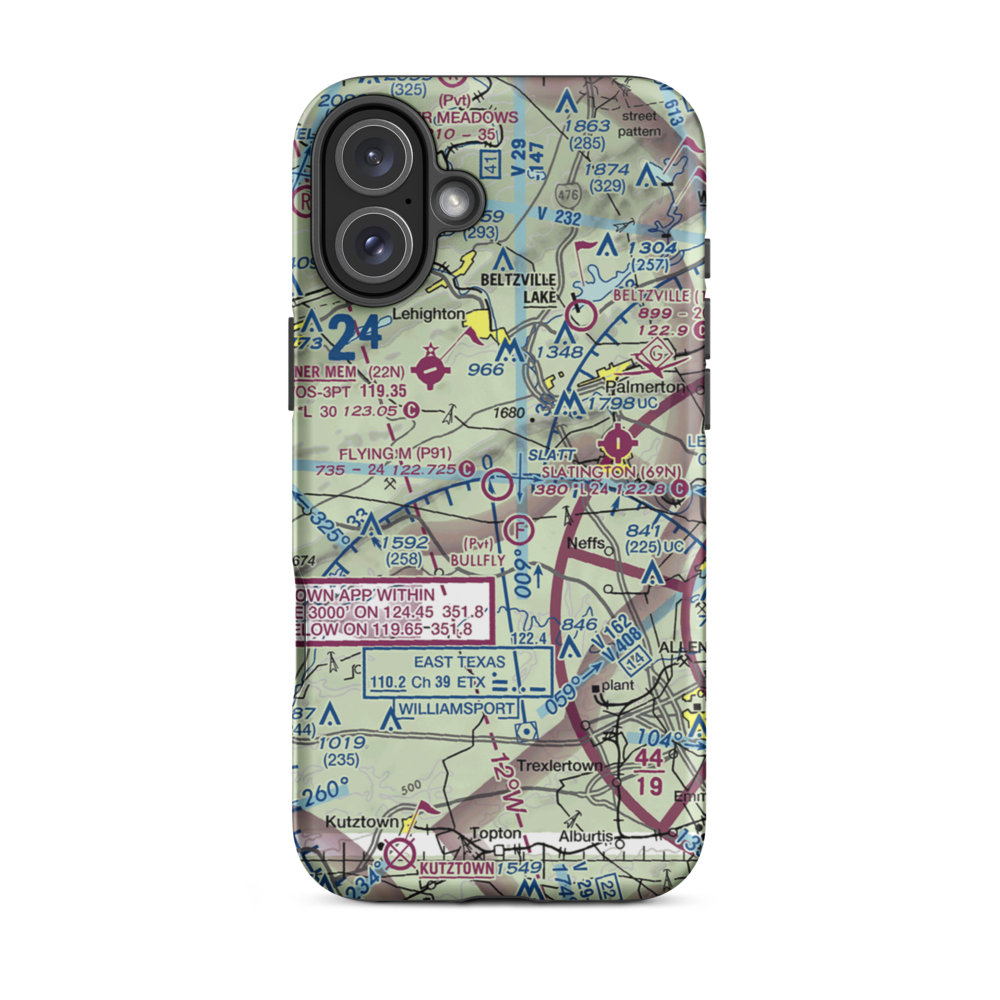 Flying M Aerodrome (P91) VFR Sectional  Tough iPhone Case iPhone 16 Plus model shown