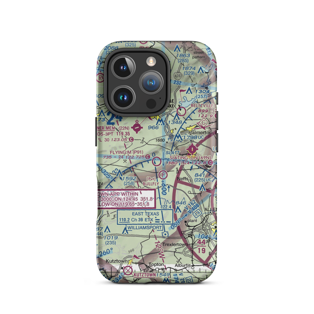 Flying M Aerodrome (P91) VFR Sectional  Tough iPhone Case iPhone 16 Pro model shown
