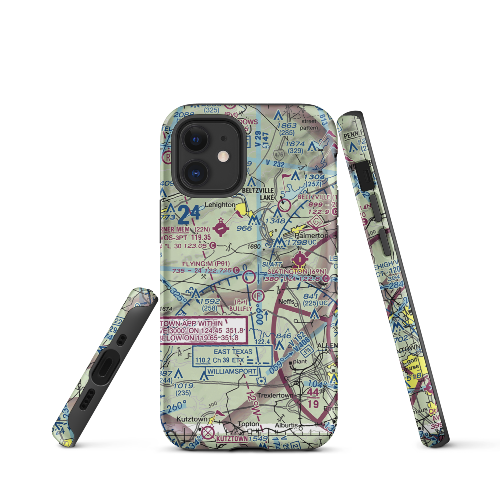 Flying M Aerodrome (P91) VFR Sectional  Tough iPhone Case iPhone 12 mini model shown
