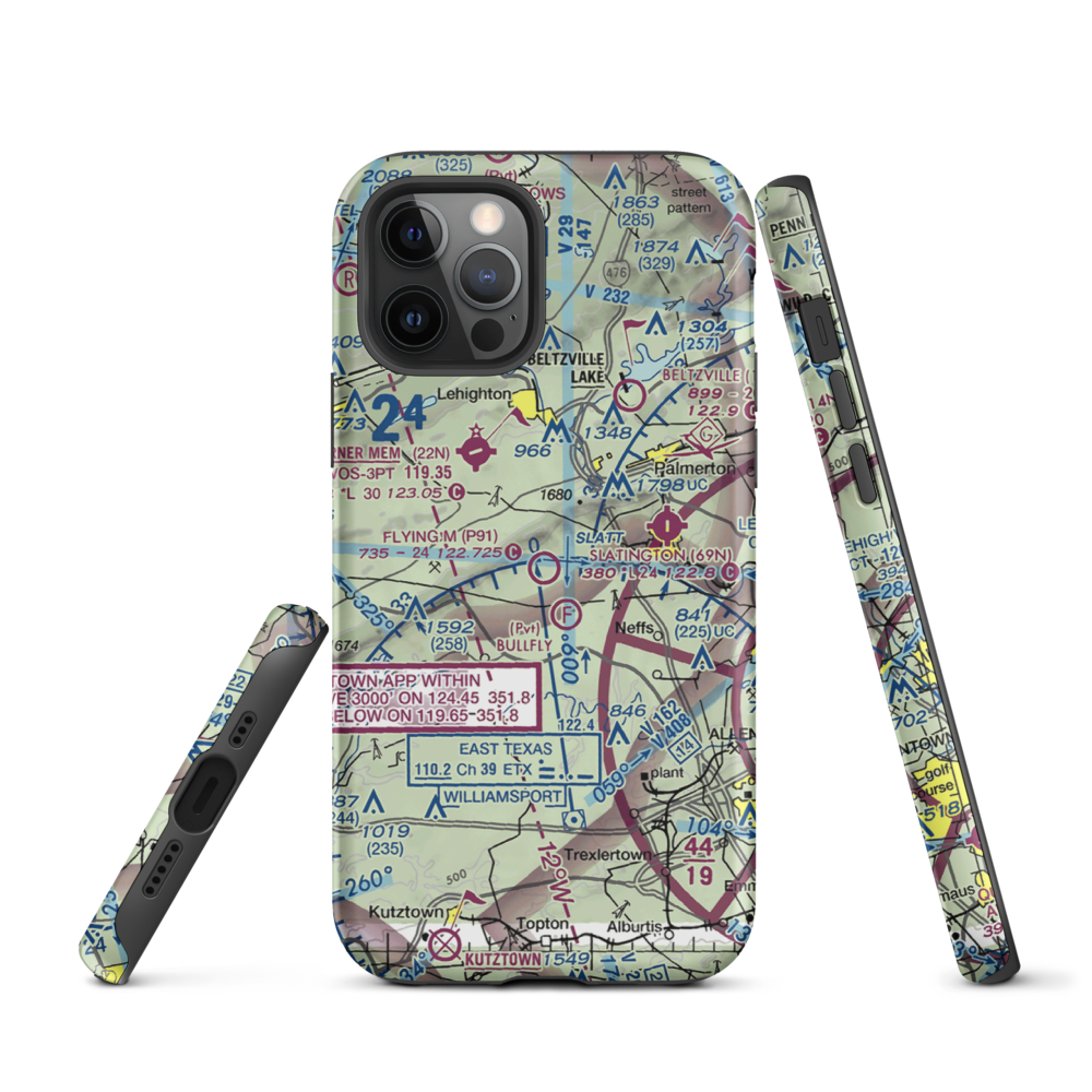 Flying M Aerodrome (P91) VFR Sectional  Tough iPhone Case iPhone 12 Pro model shown