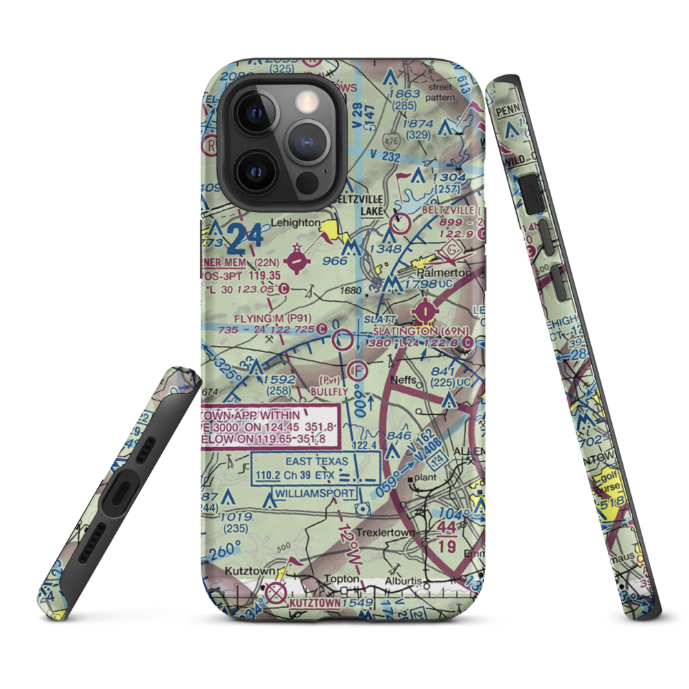 Flying M Aerodrome (P91) VFR Sectional  Tough iPhone Case iPhone 12 Pro Max model shown