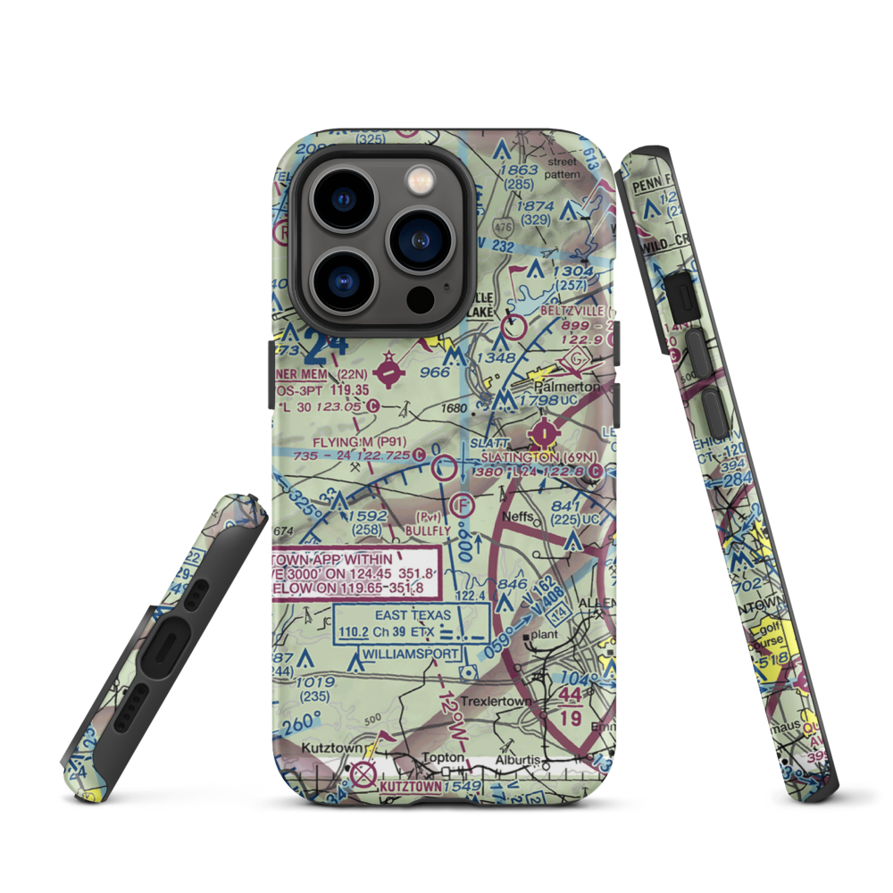 Flying M Aerodrome (P91) VFR Sectional  Tough iPhone Case iPhone 13 Pro model shown
