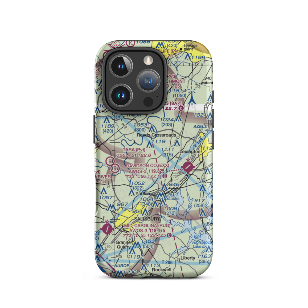 Flying M Airport (2NC6) VFR Sectional  Tough iPhone Case iPhone 16 Pro model shown