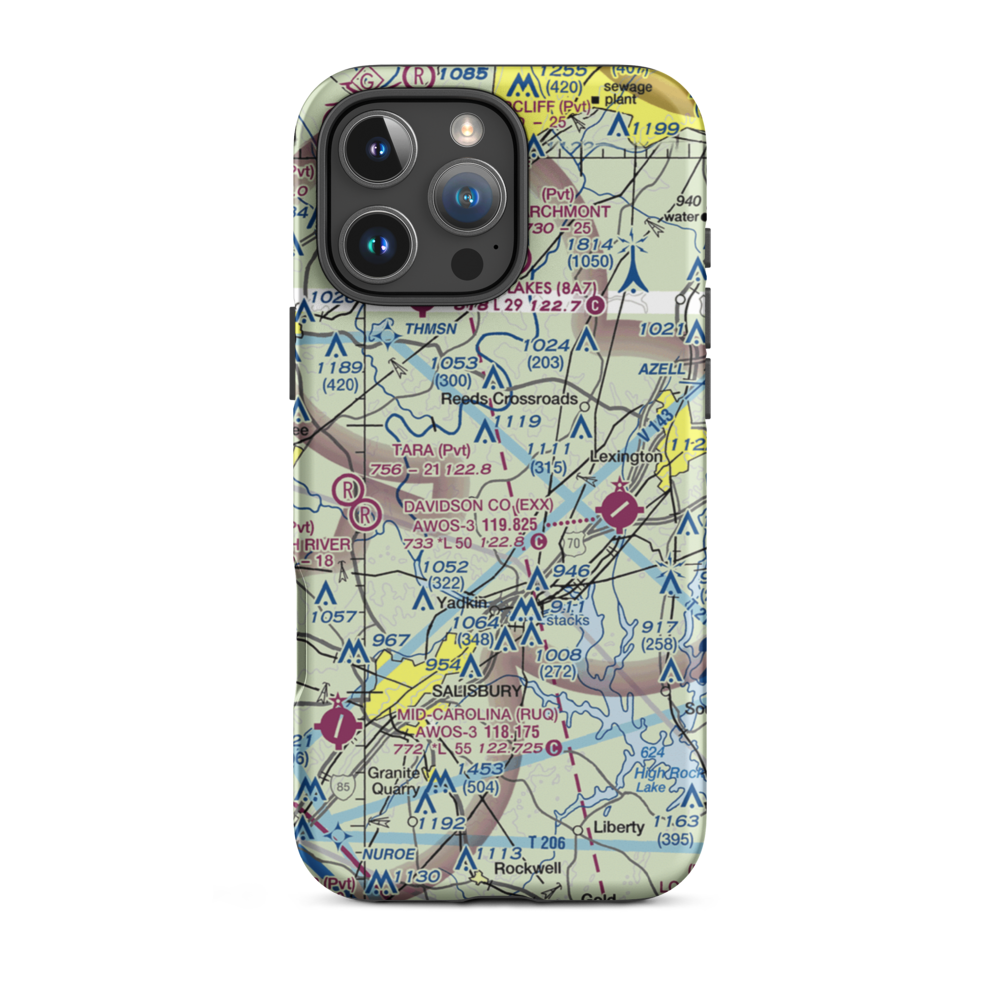 Flying M Airport (2NC6) VFR Sectional  Tough iPhone Case iPhone 16 Pro Max model shown