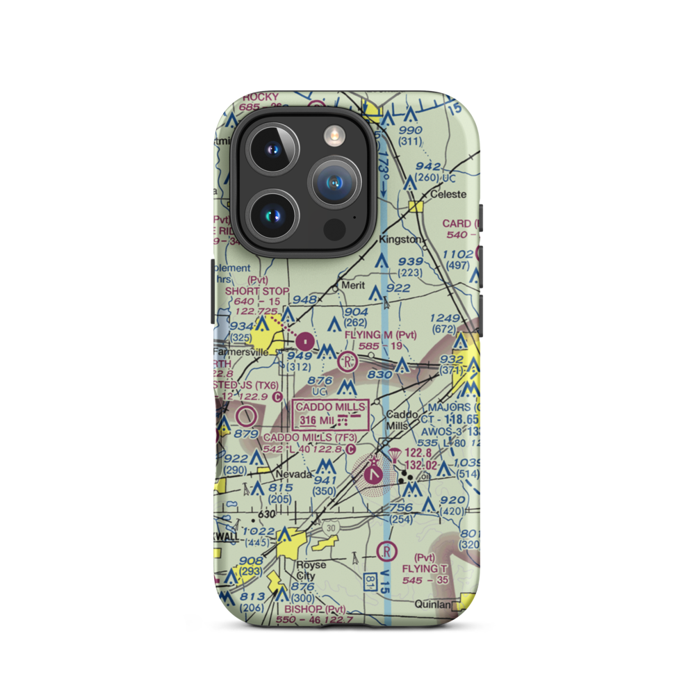 Flying M Airport (TA08) VFR Sectional  Tough iPhone Case iPhone 16 Pro model shown