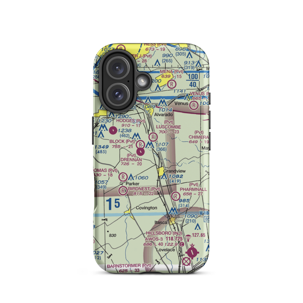Flying M Ranch Airport (11TE) VFR Sectional  Tough iPhone Case iPhone 16 model shown