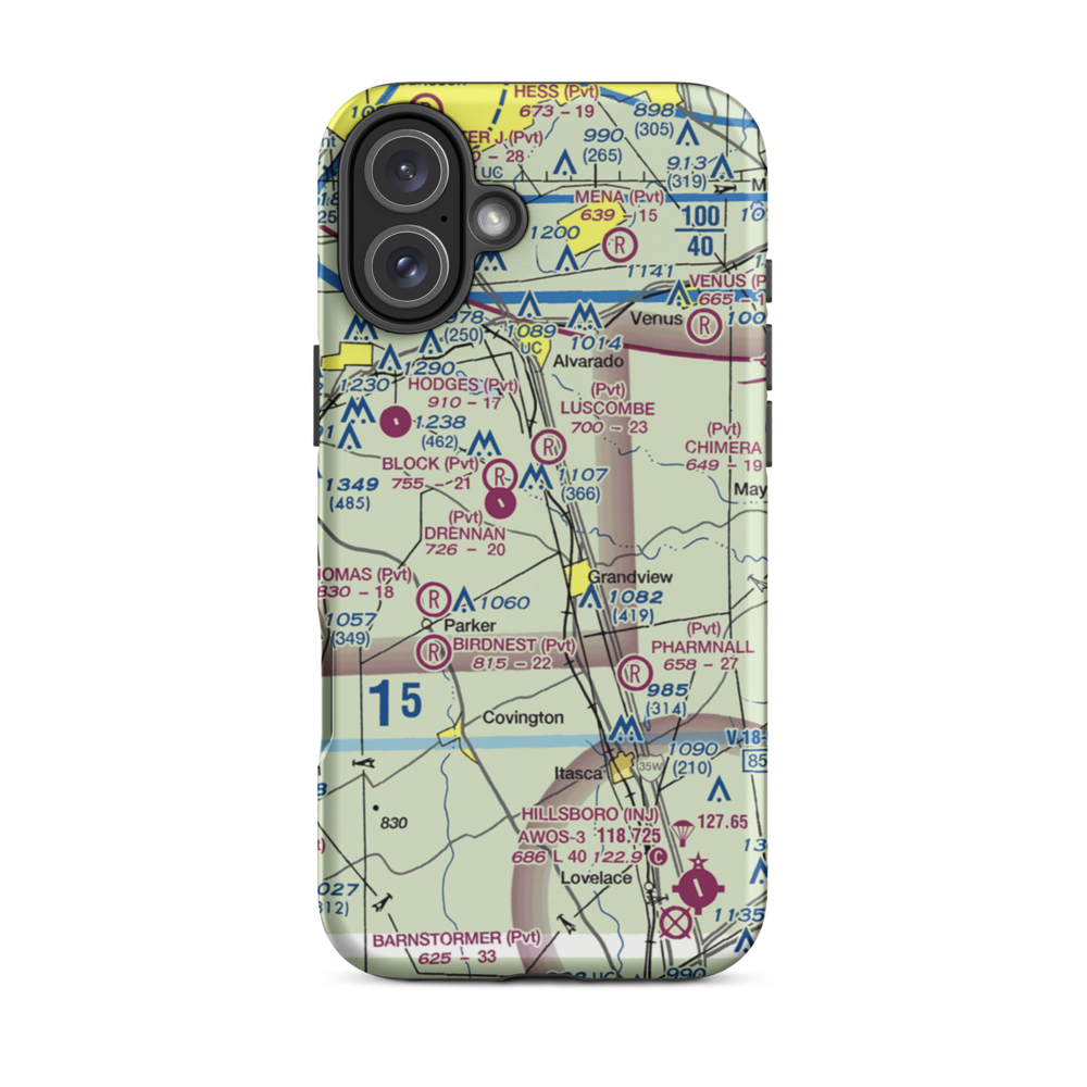 Flying M Ranch Airport (11TE) VFR Sectional  Tough iPhone Case iPhone 16 Plus model shown