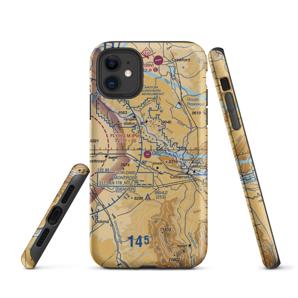 Flying M Ranch Airport (39CO) VFR Sectional  Tough iPhone Case iPhone 11 model shown