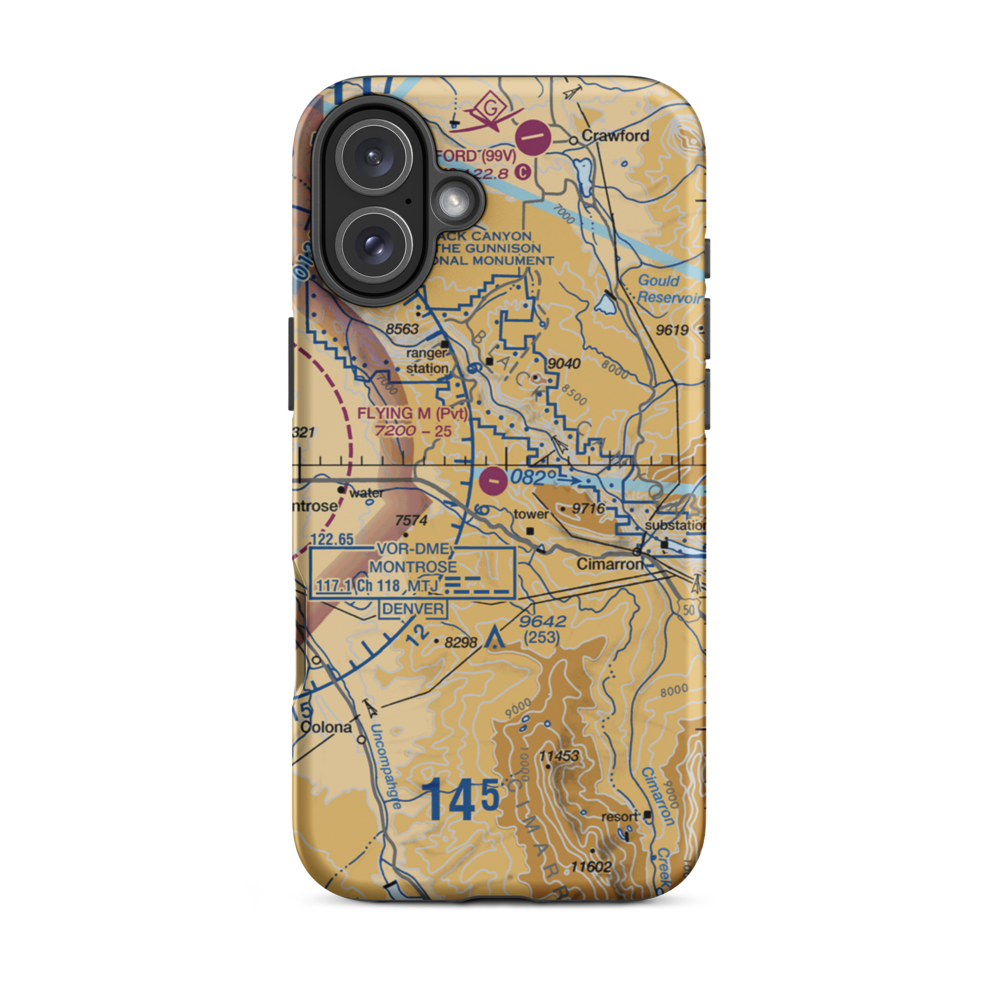 Flying M Ranch Airport (39CO) VFR Sectional  Tough iPhone Case iPhone 16 Plus model shown
