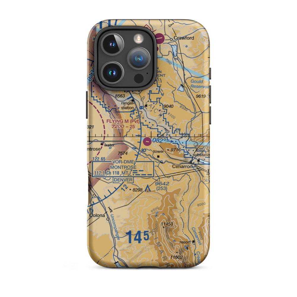 Flying M Ranch Airport (39CO) VFR Sectional  Tough iPhone Case iPhone 16 Pro Max model shown
