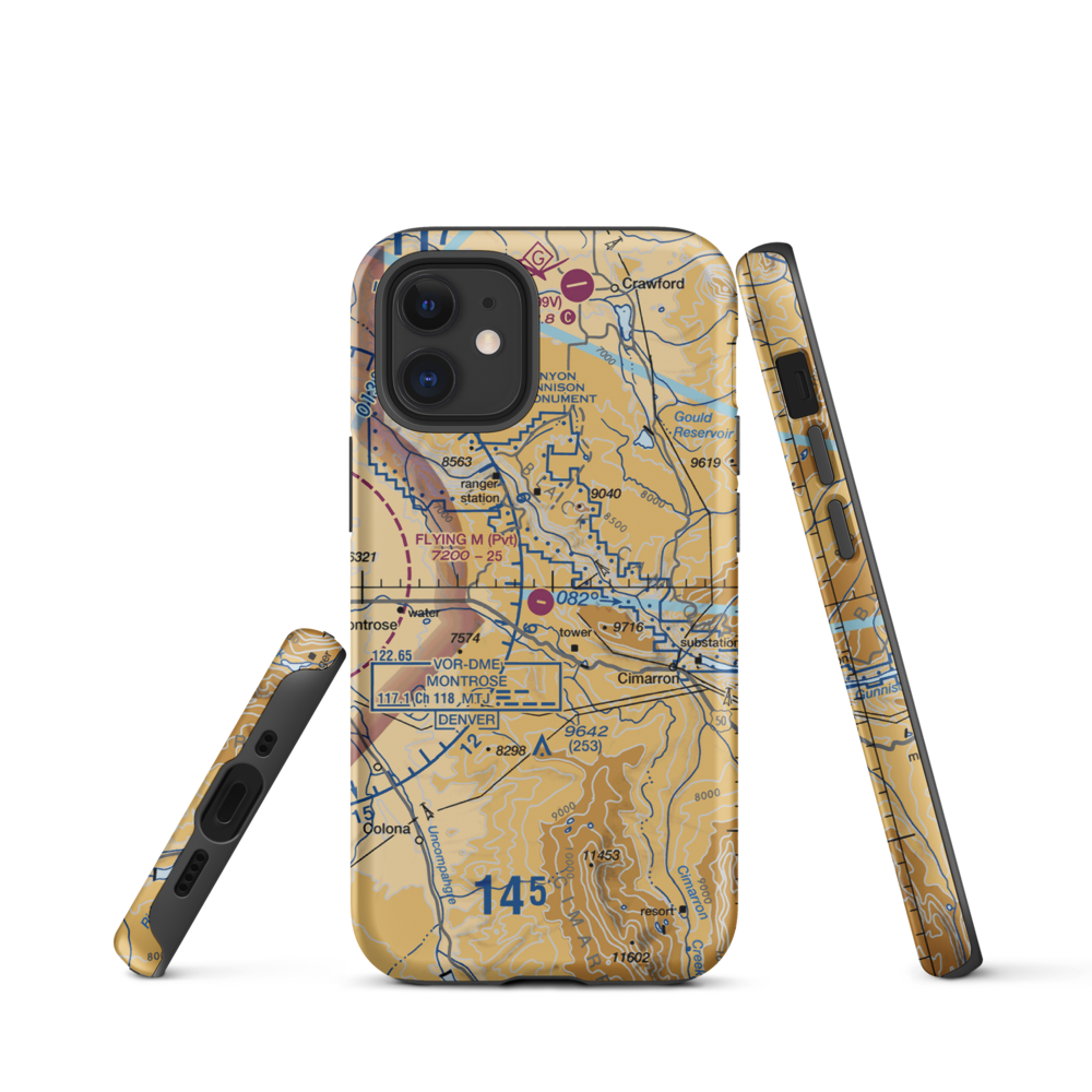 Flying M Ranch Airport (39CO) VFR Sectional  Tough iPhone Case iPhone 12 mini model shown
