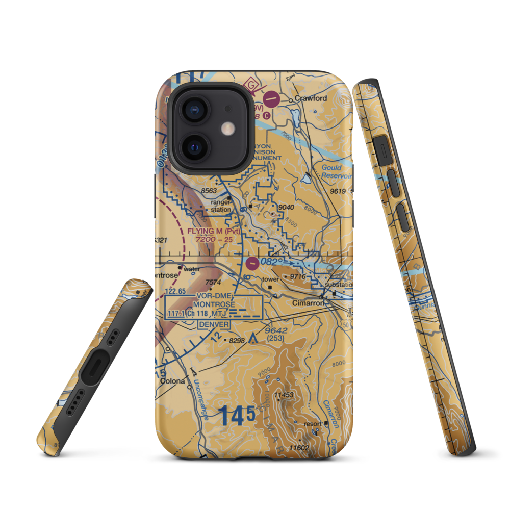 Flying M Ranch Airport (39CO) VFR Sectional  Tough iPhone Case iPhone 12 model shown