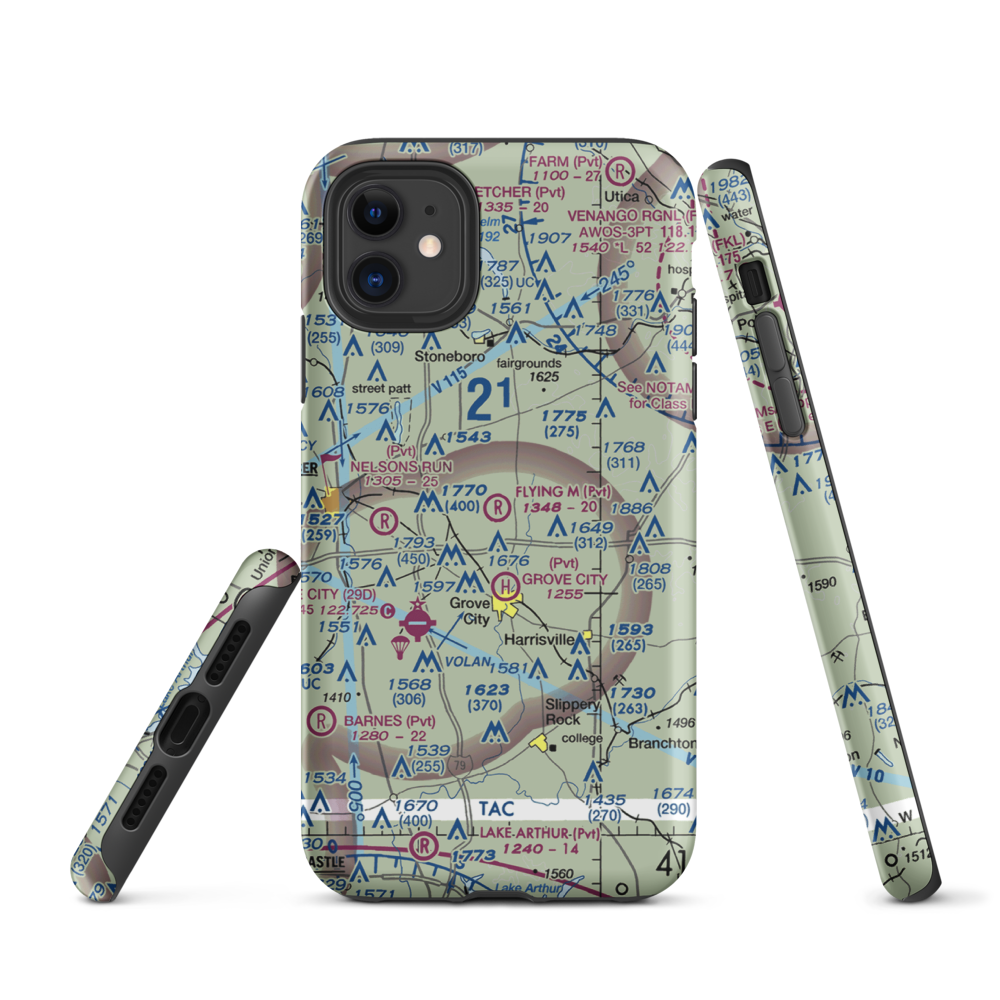 Flying M Ranch Airport (4PN0) VFR Sectional  Tough iPhone Case iPhone 11 model shown