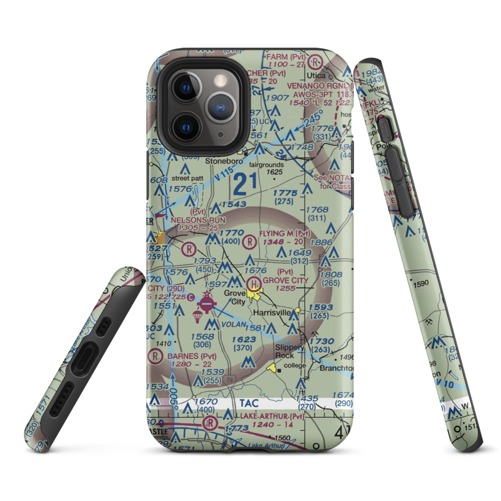 Flying M Ranch Airport (4PN0) VFR Sectional  Tough iPhone Case iPhone 11 Pro model shown