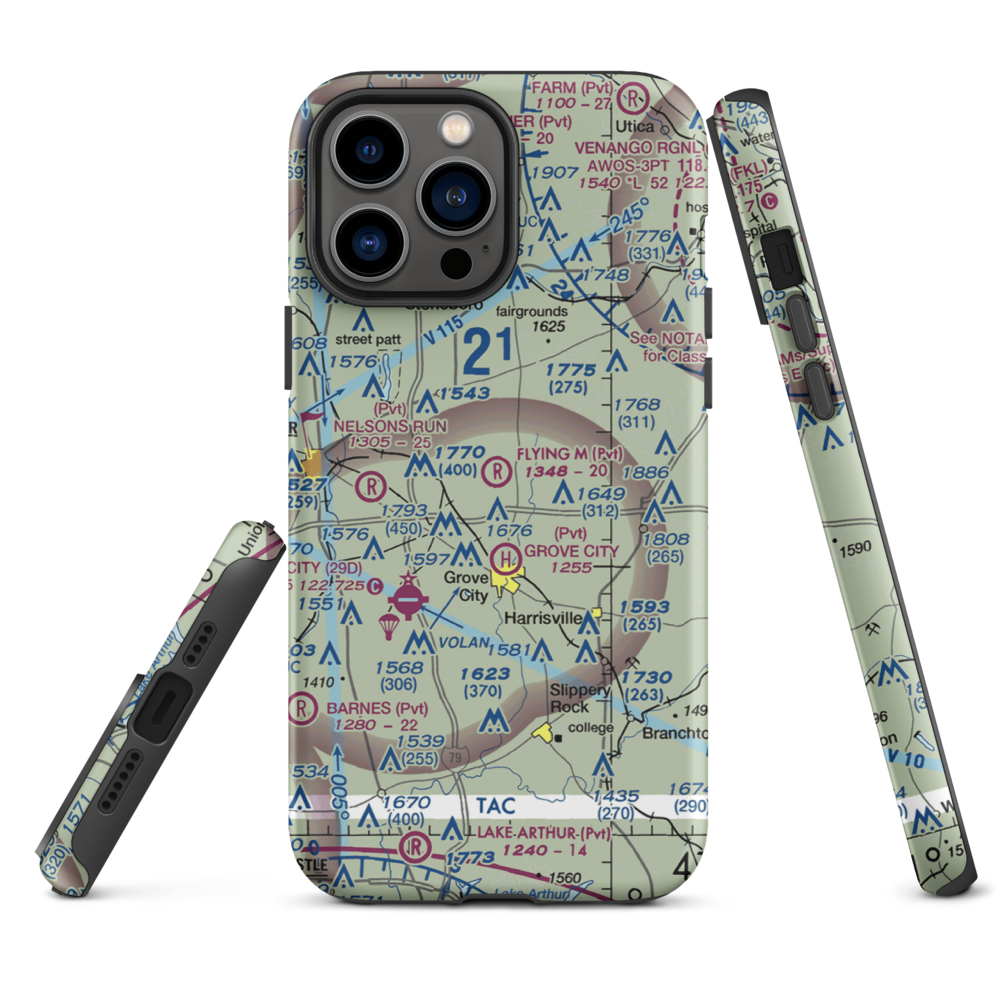 Flying M Ranch Airport (4PN0) VFR Sectional  Tough iPhone Case iPhone 13 Pro Max model shown