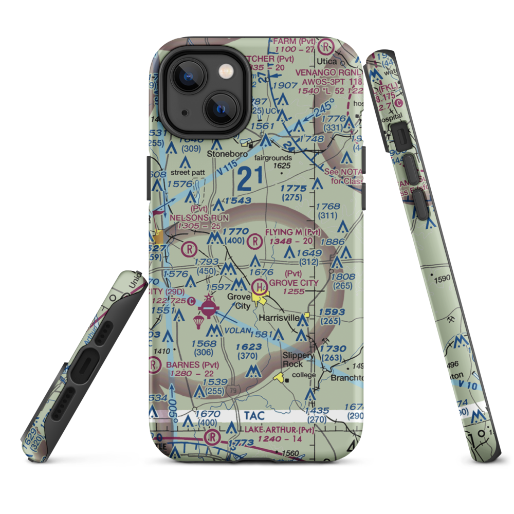 Flying M Ranch Airport (4PN0) VFR Sectional  Tough iPhone Case iPhone 14 Plus model shown