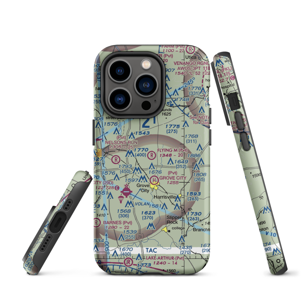 Flying M Ranch Airport (4PN0) VFR Sectional  Tough iPhone Case iPhone 14 Pro model shown
