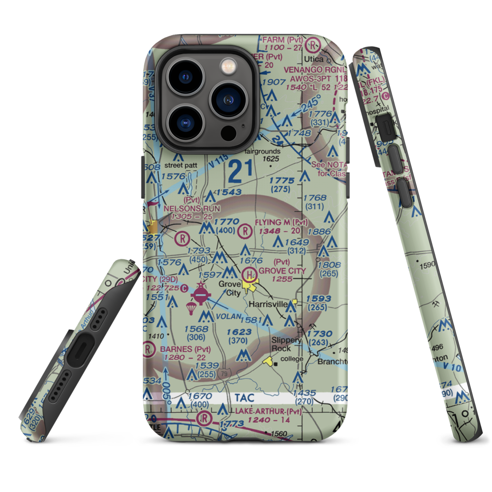 Flying M Ranch Airport (4PN0) VFR Sectional  Tough iPhone Case iPhone 14 Pro Max model shown