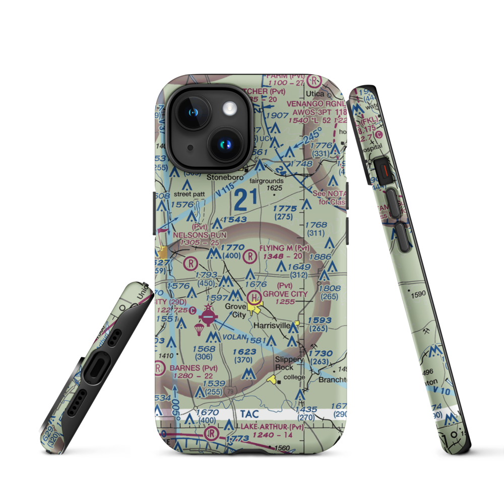 Flying M Ranch Airport (4PN0) VFR Sectional  Tough iPhone Case iPhone 15 model shown