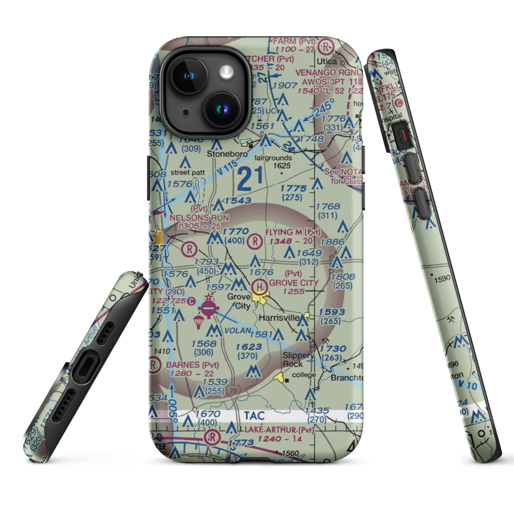 Flying M Ranch Airport (4PN0) VFR Sectional  Tough iPhone Case iPhone 15 Plus model shown