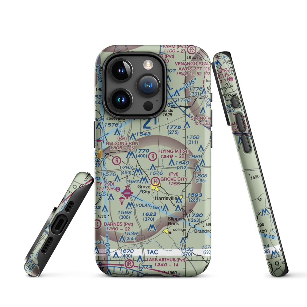 Flying M Ranch Airport (4PN0) VFR Sectional  Tough iPhone Case iPhone 15 Pro model shown