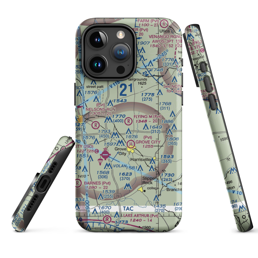 Flying M Ranch Airport (4PN0) VFR Sectional  Tough iPhone Case iPhone 15 Pro Max model shown