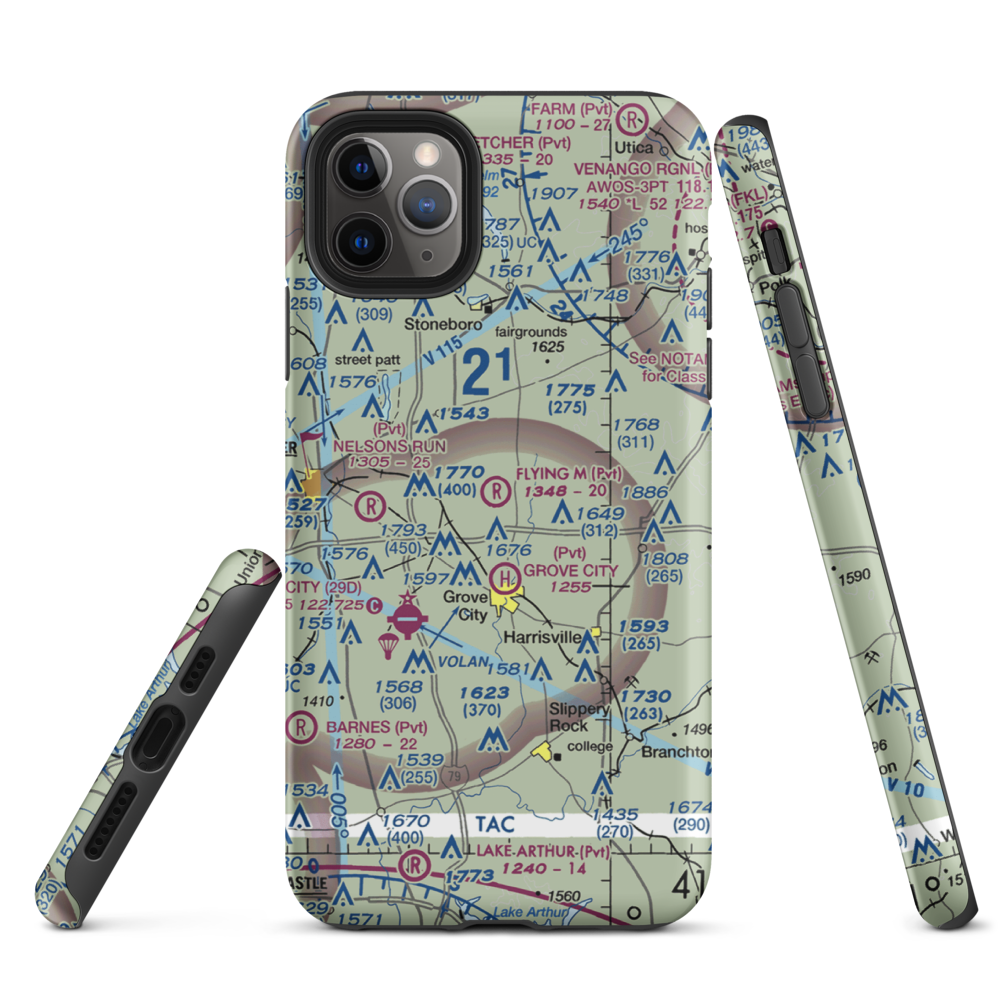 Flying M Ranch Airport (4PN0) VFR Sectional  Tough iPhone Case iPhone 11 Pro Max model shown